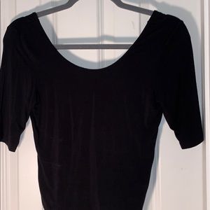 Tight Black Mid-Length Sleeve Top